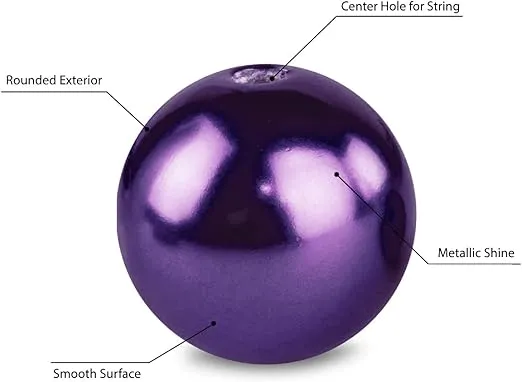 Super Z Outlet Elegant Glossy Polished Pearl Beads for Vase Fillers, DIY Jewelry Necklaces, Table Scatter, Wedding, Birthday Party Home Decoration, Event Supplies (8 Ounce Pack, 70 Pieces) (Purple)