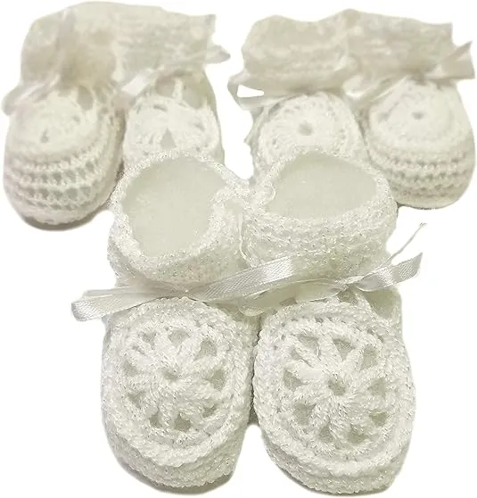 Newborn Baby Boy Girl Hand Crochet Booties