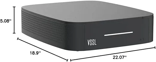 VSSL A.1x 2-Channel Audio Streaming Amplifier, Compatible with AirPlay 2, Chromecast, Amazon Alexa, Spotify Connect, Bluetooth