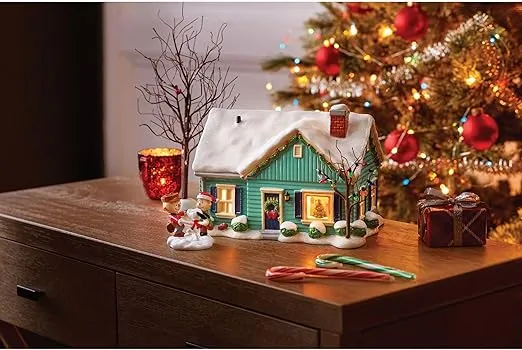 Department 56 Peanuts Village The Blue House on James Street Lit Building, 6.5 Inch, Multicolor