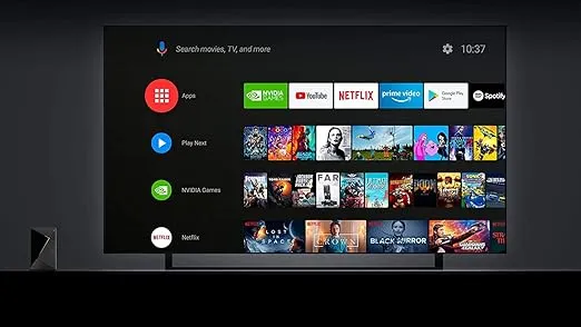 NVIDIA SHIELD Android TV Pro Streaming Media Player; 4K HDR movies, live sports, Dolby Vision-Atmos, AI-enhanced upscaling, GeForce NOW cloud gaming, Google Assistant Built-In, Works with Alexa