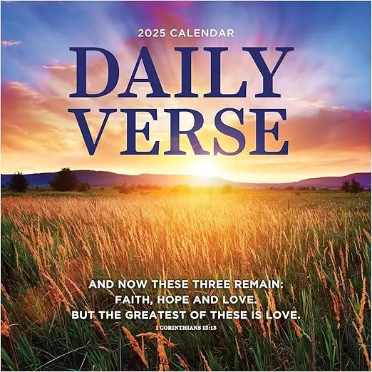 TF PUBLISHING 2025 Daily Verse Wall Calendar - Large Grids for Appointments and Scheduling - Vertical Monthly Wall Calendar 2025 - Home and Office Organization - Gloss Paper - 12"x12”