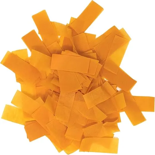 Biodegradable Tissue Confetti Rectangles, Orange Color – Ultimate Confetti Fluttering Tissue Paper for Confetti Cannon and Launcher Use, Table Decorations, and More (20 Handfuls per Bag, 1 lb)