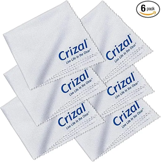 Crizal Microfiber Cleaning Cloth for Glasses, 6 Pack | The Best Microfiber Cleaning Clothes Anti Reflective Coated Lenses and Eyeglasses Lenses