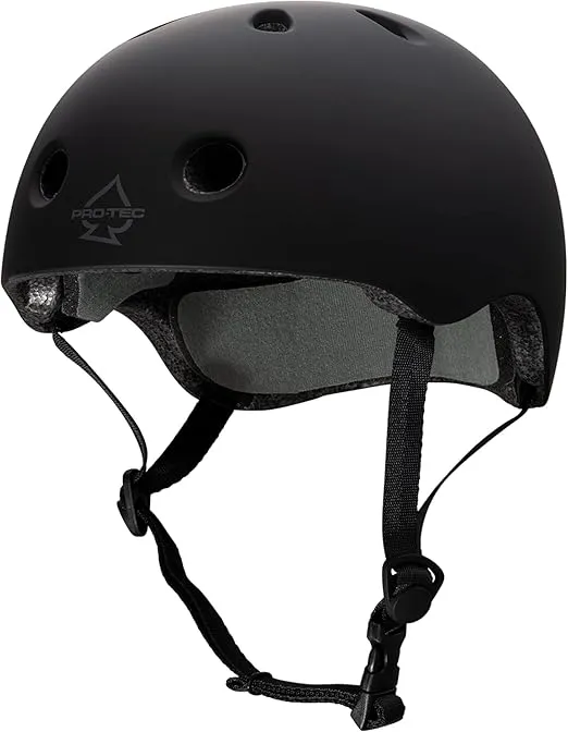 Pro-Tec Spade Series Matte Black Skate Helmet for Ages 8 and Up - Durable Protection for Skateboarding, Biking, and Extreme Sports with Adjustable Fit