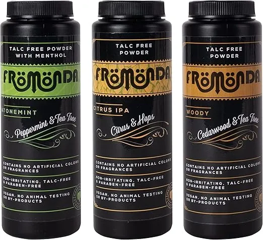 (Multi-Scent) Body Powder (5 oz. 3-Pack) Unisex, Talc-Free, Anti-Chafing, Sweat Defense with Essential Oils