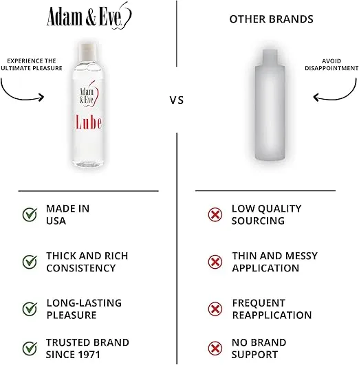 Adam & Eve Premium Water Based Lube - Personal Sexual Lubricant for Women, Men, Couples and Toys - Thick, Non-Sticky, Non-Staining,& Long Lasting Lube for Sex and Masturbation - Clear Gel - 4 oz.