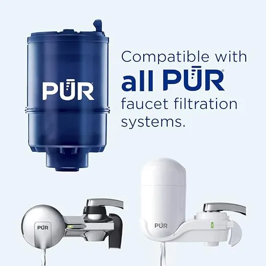 PUR PLUS Faucet Mount Replacement Filter 6-Pack, Genuine PUR Filter, 2-in-1 Powerful, Natural Mineral Filtration, Lead Removal, 18-Month Value, Blue (RF99996)