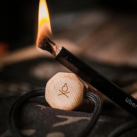 überleben Kräftig Ferro Rod Fire Starter Survival Tool w/Fire Striker - 1/2" Thick Fire Steel, 20,000 Strikes - Waterproof Flint and Steel - Camping Fire Starter Rod w/Lanyard