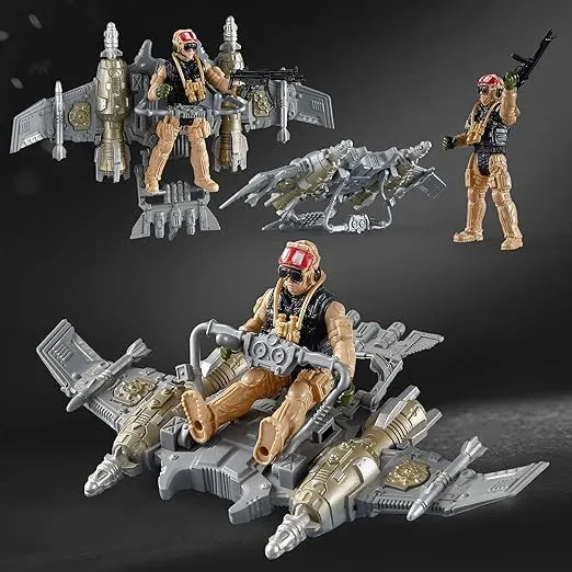 US Army Men Action Figures Play Set,Toy Soldiers with Military Weapons Accessories for Kids Boys