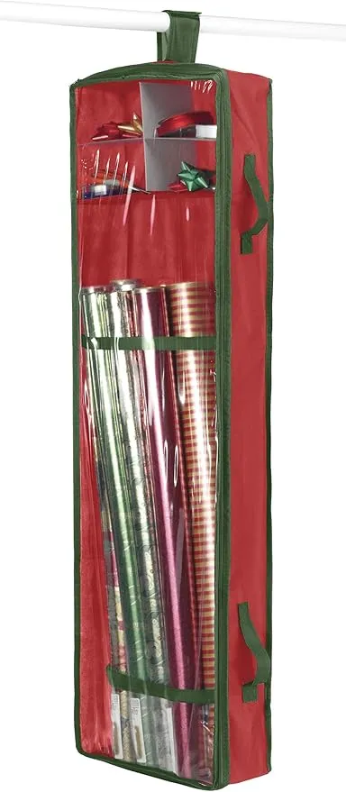 Whitmor 6129-5343 Gift Wrap Organizer, 1 Count (Pack of 1), Red