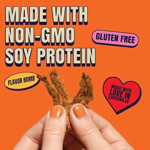 Louisville Vegan Jerky - Buffalo Hot Wing Vegan and Vegetarian Meat - Lip-Smacking Jerky - Gluten-Free High Protein Vegan Snacks 18 grams of Non-GMO Soy Protein - 3 oz, 10 Pack