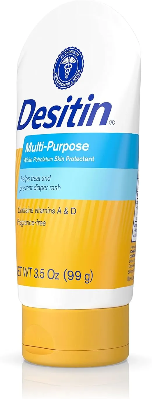 Desitin Skin Protectant and Diaper Rash Ointment Multi-Purpose with Vitamins A & D, Travel Size, 3.5. Oz Tube