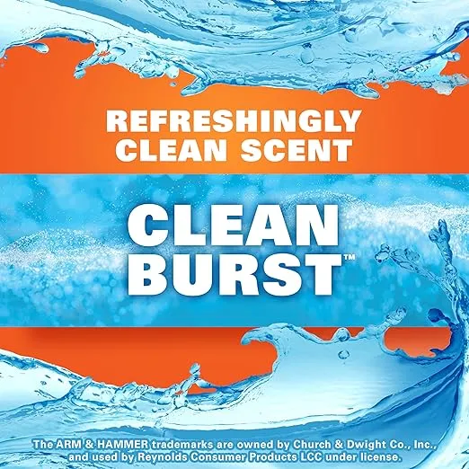Hefty Ultra Strong Tall Kitchen Trash Bags, Blackout, Clean Burst, 13 Gallon, 40 Count