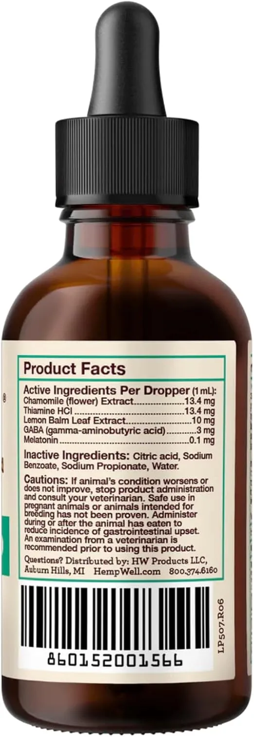 Hemp Well Calm Bird Oil — Relieves Anxiety, Calms and Relaxes Your Bird, Reduces Destructive Behavior, Organically Sourced – 2 Ounces
