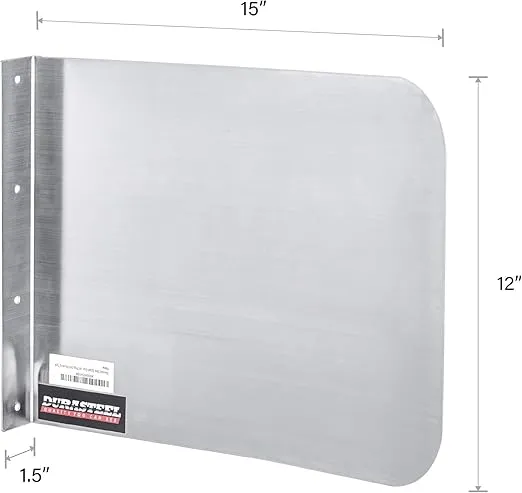 DuraSteel Stainless Steel Splash Guard-15" x 12" Wall Mount Commercial Shield Kitchen Safety & Hygiene Cooking Splatter Screen-Ideal for Hand, Prep, Utility Sink, Silver