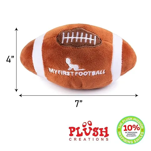Plush Baby Football Rattle | Baby Football Toy | Learning Content | Great Gift for Baby and Toddler Girls or Boys | 0-36 Months