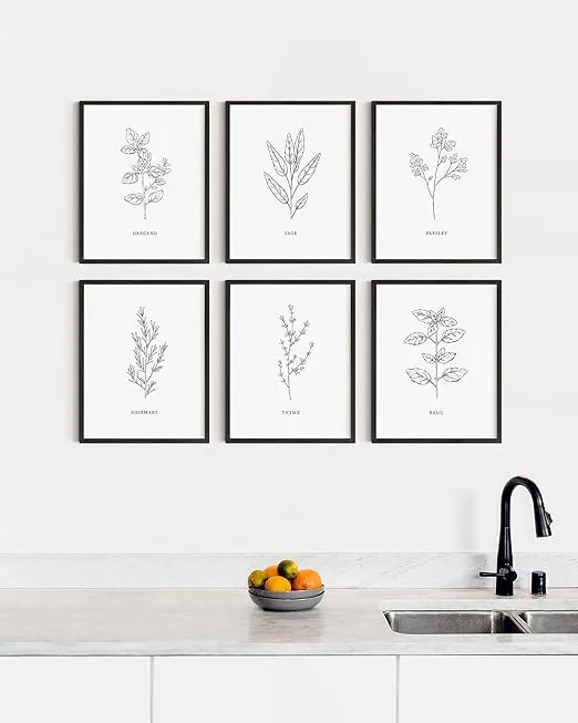 HAUS AND HUES Kitchen Herbs Wall Art Decor for Kitchen Herb Art Prints and Kitchen Signs Wall Decor | Herb Prints Kitchen Wall Art Kitchen Prints for Wall Herb Decor (8"X10" UNFRAMED)