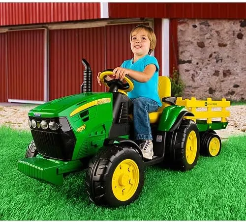 Peg Perego John Deere Ground Force Tractor with Trailer 12 Volt Ride on