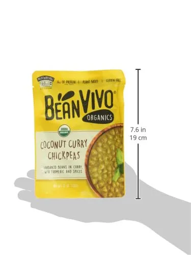 Beanvivo Organics Coconut Curry Chickpeas, Gluten Free, 10 Ounces (Pack Of 6)