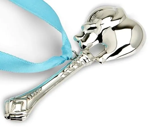 925 Sterling Silver Elephant Rattle - Newborn Baby Boy and Baby Girl Gift - Non-tarnishing, and Durable - Packaged in a Beautiful Gift Box