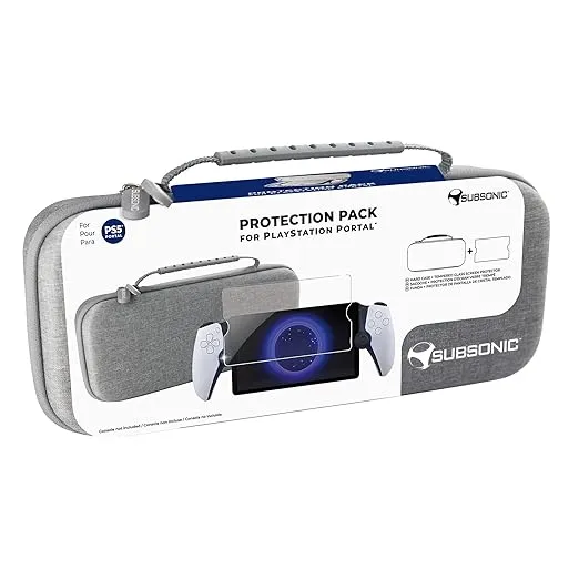 Subsonic - Protection pack with carrying case and tempered glass screen protector for Playstation Portal, PS portal Shell protection, Impact-resistant EVA protective cover