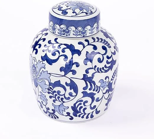 Oneworld Memorials Exotic Ceramic Urn, Cremation Urn for Ashes - Large Urn - Holds Up to 200 Cubic Inches of Ashes - Blue Ceramic Funeral Urn