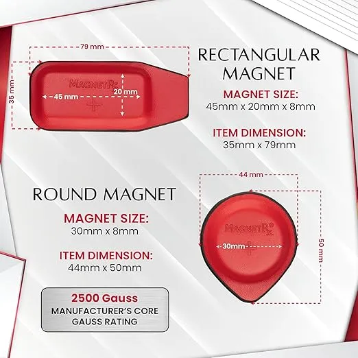 MagnetRX® Biomagnetic Magnets Kit – Imanes para Biomagnetismo Médico – Dr Goiz Magnets for Biomagnetism Bio Magnet Pair – Round & Rectangular 2500 Gauss Magnets (16 Small Mixed Units)