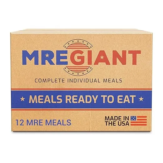 MRE Giant Meals Military 2022 Bulk | Military Grade MREs | For Survival Kits & Hurricane Preparedness Items | Emergency Food Supplies | Military Food Packs w/Flameless Ration Heater | USA Made
