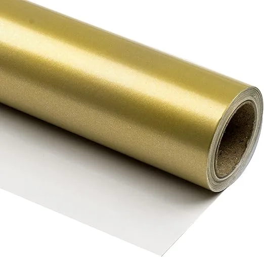 WRAPAHOLIC Wrapping Paper Roll - Mini Roll - 17 Inch X 33 Feet - Gold Pearlized Paper for Birthday, Holiday, Wedding, Baby Shower