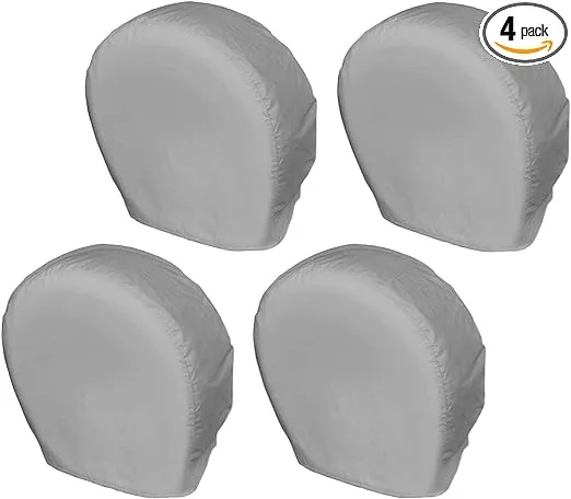 Explore Land Tire Covers 4 Pack - Tough Tire Wheel Protector for Truck, SUV, Trailer, Camper, RV - Universal Fits Tire Diameters 26-28.75 inches, Charcoal