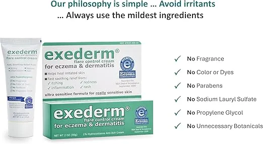 Exederm Flare Control Cream for Eczema & Dermatitis, 2oz