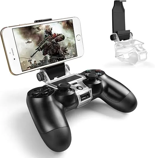 Mobile phone Gaming Clip, Controller Phone Mount Support Holder Clamp for PS4/Xbox Series/Xbox One/Samsung Galaxy S8/IOS/Android-Maximum 6 inch Phone