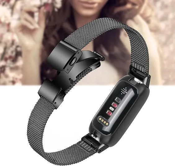 FitTurn Compatible with Fitbit inspire 3 metal band, Replacement Stainless Steel Mesh Watch Band Quick Release Metal Smart Strap for Fitbit inspire 3 Health & Fitness Tracker Watch Women Men Girl Boy