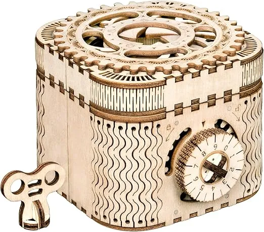 ROBOTIME 3D Wooden Puzzles for Adults, Treasure Box 3D Puzzle Mechanical Ring Box, Gift Choice Hobbies for Brain Teasers Enthusiasts