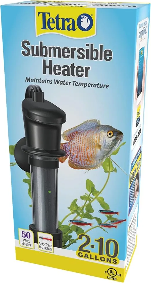 Tetra HT Submersible Aquarium Heater With Electronic Thermostat, 50-Watt, 2-10 Gallon