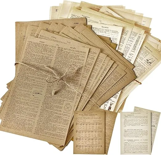 114 Pieces/ 2 Sets Junk Journal Pages Vintage Ephemera Pack Craft Paper for Albums Planner Journal Decorative Crafts Embellishment Supplies