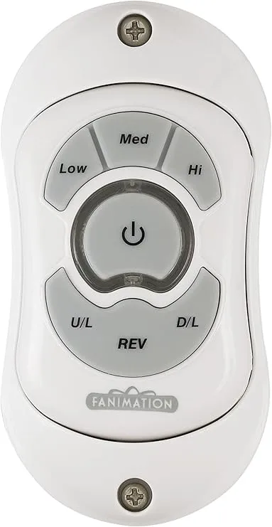 Fanimation TR22WH Traditional Hand Held Remote Reversing-Fan Speed/Up Down Light from Controls Collection in White Finish, 4.50x0.30x1.50
