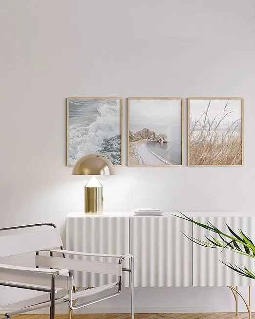 Haus and Hues Beach Pictures Wall Art - Set of 3 Nautical Wall Prints Ocean Pictures For Wall Serene Artwork Coastal Pictures Wall Art Ocean Posters of Beach Scenes Relaxing Wall Art (12x16, Unframed)