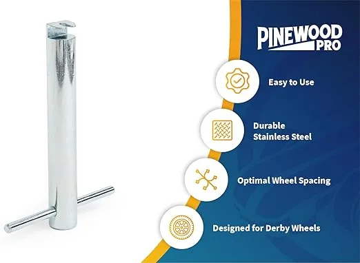 Pinewood Pro PRO Derby Car Axle Puller and Inserter Tool Two Tools in one! | for Removing and Inserting Derby car axles from BSA Wheels | Durable | Polished, Stainless Design