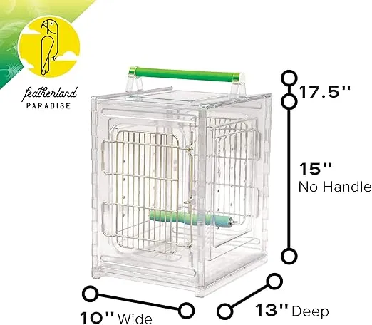 CaitecPerch & Go Polycarbonate Bird Carrier, Clear View Travel Cage