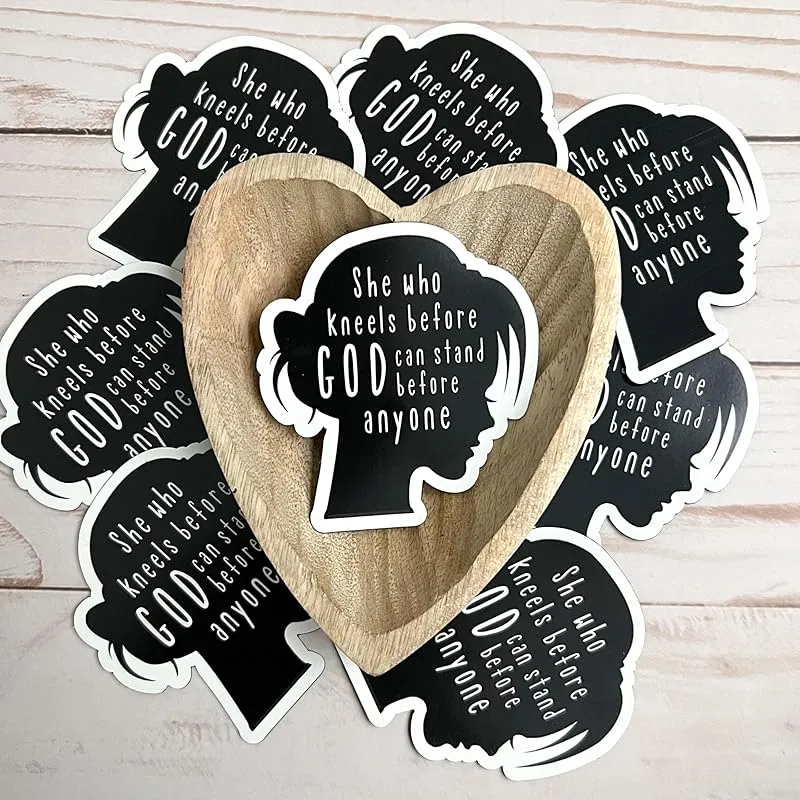 magnets | Christian faith magnets | Fridge magnets about faith, Jesus, the Bible | She who kneels before God can stand before anyone