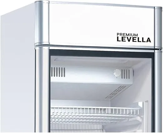 PremiumLevella PRF65DX Single Door Merchandiser Refrigerator-Upright Beverage Cooler-6.5 cu ft-Silver, 6.5 cu.ft. Single Swing Door