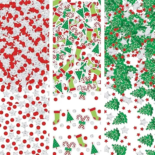 Amscan 360144 Christmas Value Confetti, 1.2 oz, Multicolor