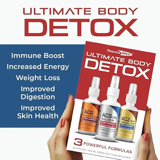 Results RNA – Ultimate Body Detox Extra Strength System – ACS 200 Silver/ACZ Nano Zeolite/ACG Glutathione are Clinically (2 oz)