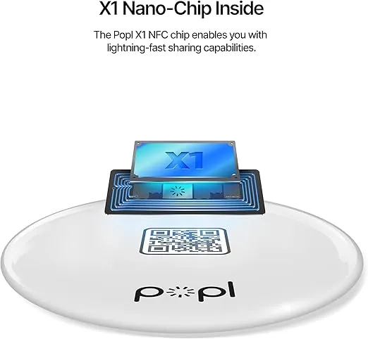 Popl XL Digital Business Card - Smart NFC Sign Sticker - Instantly Share Contact Info, Social Media, Payment, Apps & More - Compatible with iPhone and Android - Features NFC Tap & QR Scan (White)