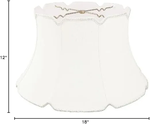 Royal Designs Shallow Drum w V-Notch Bottom Designer Lamp Shade, White, 13x19x11.25