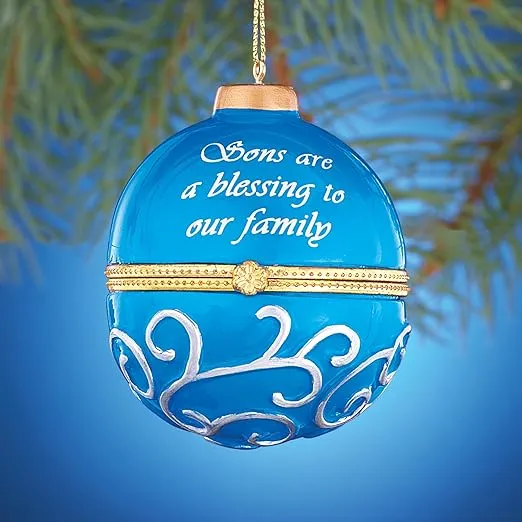 Collections Etc Holiday Sentiment Trinket Ornaments, Son