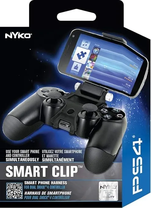 Nyko Smart Clip - PlayStation DUALSHOCK 4 controller Clip on Mount for Android Phones, all Samsung Galaxy Phones, any Google Pixel Phones, all iPhones including 12 Pro/Max, 13 Pro/Max