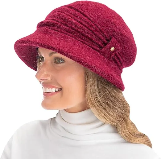 Collections Etc Cozy Fleece Lined Ribbed Knit Brimmed Hat